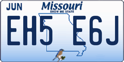 MO license plate EH5E6J