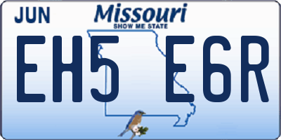 MO license plate EH5E6R