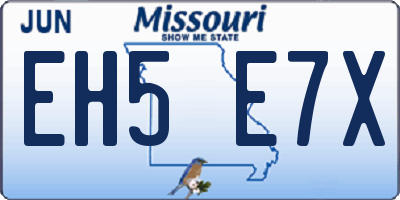 MO license plate EH5E7X