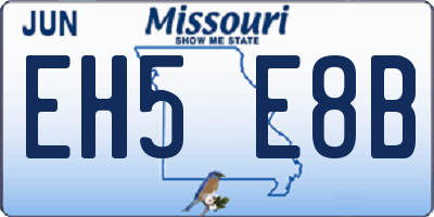 MO license plate EH5E8B
