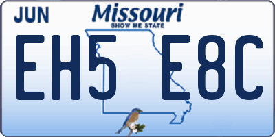 MO license plate EH5E8C