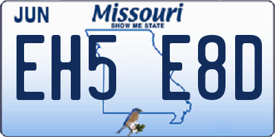MO license plate EH5E8D