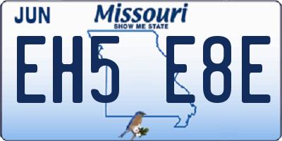 MO license plate EH5E8E