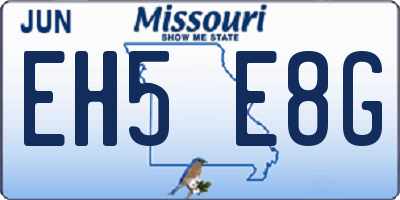 MO license plate EH5E8G