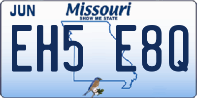 MO license plate EH5E8Q