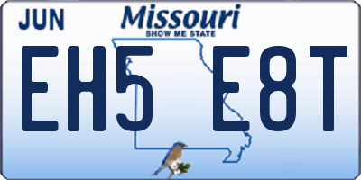 MO license plate EH5E8T