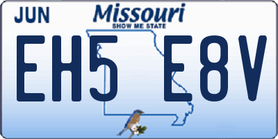 MO license plate EH5E8V