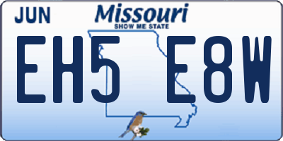 MO license plate EH5E8W