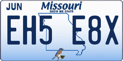 MO license plate EH5E8X