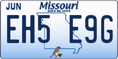MO license plate EH5E9G