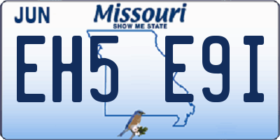 MO license plate EH5E9I