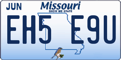 MO license plate EH5E9U