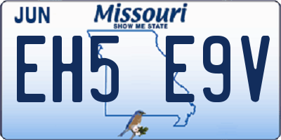 MO license plate EH5E9V