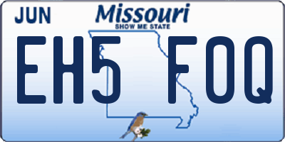 MO license plate EH5F0Q