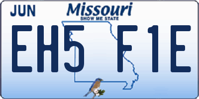 MO license plate EH5F1E