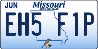 MO license plate EH5F1P