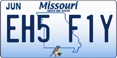 MO license plate EH5F1Y