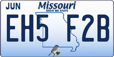 MO license plate EH5F2B