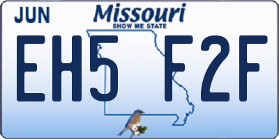 MO license plate EH5F2F