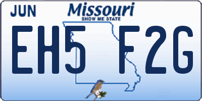 MO license plate EH5F2G