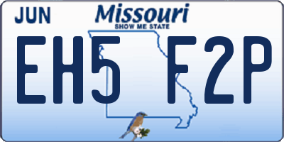 MO license plate EH5F2P