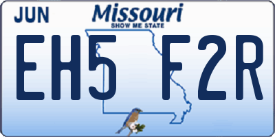 MO license plate EH5F2R