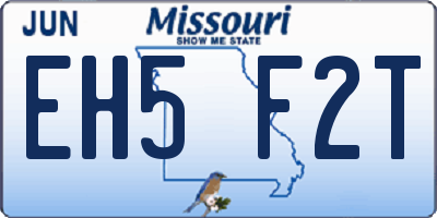 MO license plate EH5F2T