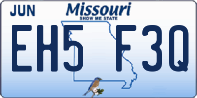 MO license plate EH5F3Q