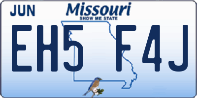 MO license plate EH5F4J