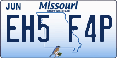 MO license plate EH5F4P