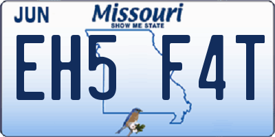 MO license plate EH5F4T