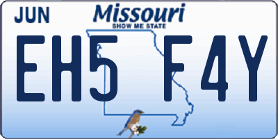 MO license plate EH5F4Y