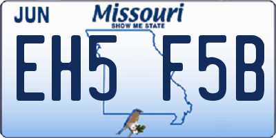 MO license plate EH5F5B