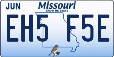 MO license plate EH5F5E