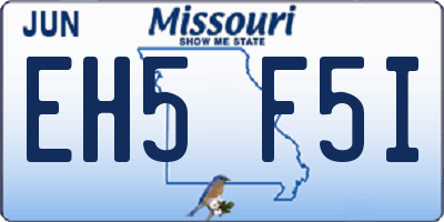 MO license plate EH5F5I