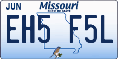 MO license plate EH5F5L