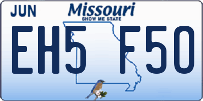 MO license plate EH5F5O