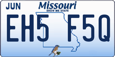 MO license plate EH5F5Q