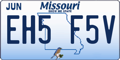 MO license plate EH5F5V