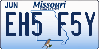 MO license plate EH5F5Y