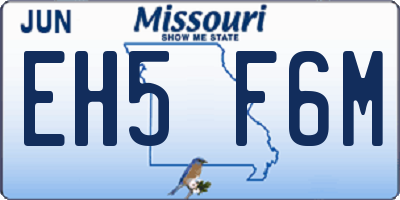 MO license plate EH5F6M