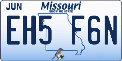 MO license plate EH5F6N