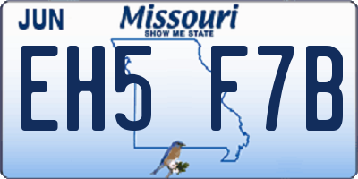 MO license plate EH5F7B