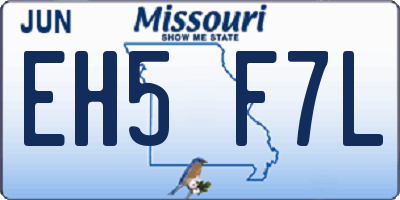 MO license plate EH5F7L