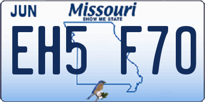 MO license plate EH5F7O