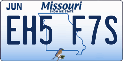 MO license plate EH5F7S
