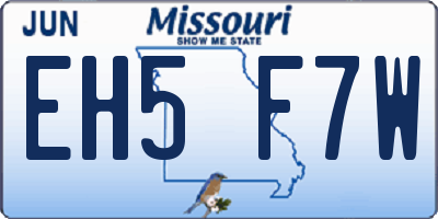 MO license plate EH5F7W