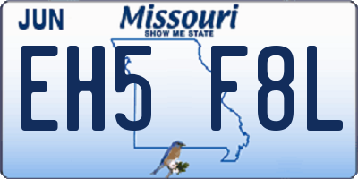 MO license plate EH5F8L