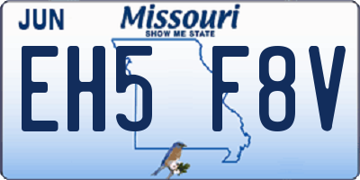 MO license plate EH5F8V