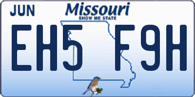 MO license plate EH5F9H